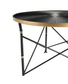 Table d'appoint ronde avec pieds métal noir/doré - D.61xH.45.5 cm